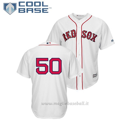 Maglia Baseball Uomo Boston Red Sox Mookie Betts Cool Base 1ªReplica Bianco